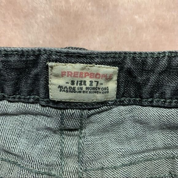 Free People Mid Rise Grey Wash Straight Leg Jeans 27 - Picture 4 of 8